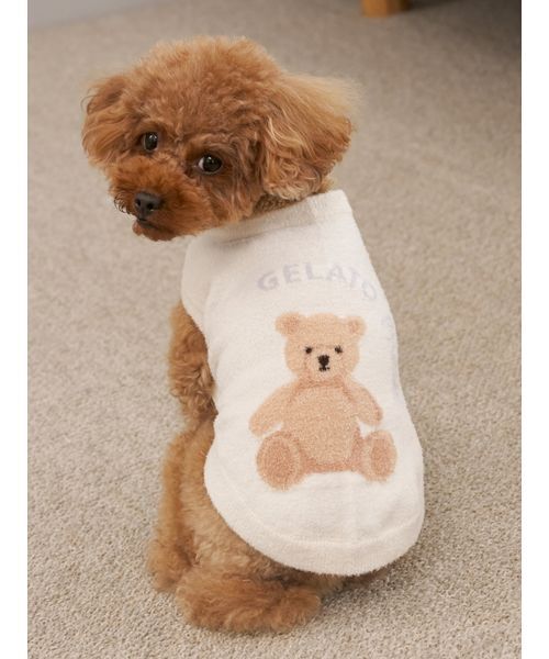 gelato pique（ジェラートピケ）の「【CAT&DOG】ベアジャガードプルオーバー（ペットウェア・レディース・ピンク/オフホワイト/ネイビー・S/L/M）」の4枚目の写真