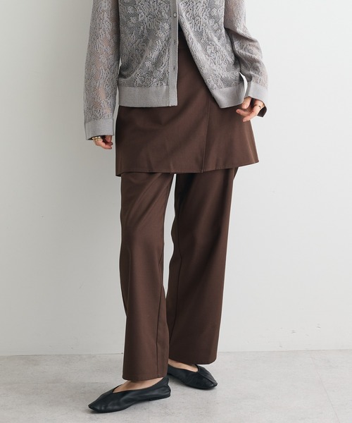 CRAFT STANDARD BOUTIQUE（クラフトスタンダードブティック）の「レイヤードデザインパンツ（その他パンツ・レディース・チャコールグレー/ブラウン/ベージュ・FREE）」の4枚目の写真