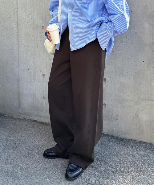 セール】後ろポケットロゴ刺繍スウェットカーブパンツ