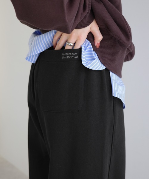 poco出品 セール】後ろポケットロゴ刺繍スウェットカーブパンツ