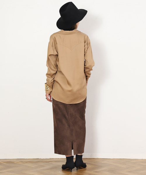 AP STUDIO(エーピーストゥディオ)の「【COUTURE D'ADAM/クチュールドアダム】Rayon Ranch Shirt(シャツ/ブラウス・レディース・ベージュ・FREE)」の4枚目の写真