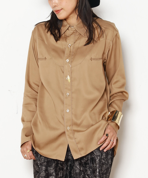 AP STUDIO(エーピーストゥディオ)の「【COUTURE D'ADAM/クチュールドアダム】Rayon Ranch Shirt(シャツ/ブラウス・レディース・ベージュ・FREE)」の5枚目の写真