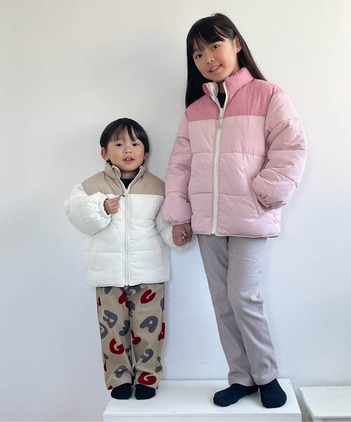 apres les cours(アプレレクール)の「【2WAY/洗える】バラエティリバーシブルジャケット(ダウンジャケット/コート・キッズ・ブラウン/ピンク/サックスブルー/ブラック/ラベンダー・100/90/80/140/130/120/110)」の12枚目の写真