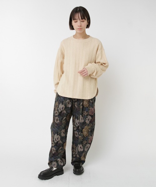 RNA-N(アールエヌエーエヌ)の「M2551 ヘリンボンアミシャツテールプルオーバー(Tシャツ/カットソー・レディース・ブラック/キナリ/ブラウン・FREE)」の8枚目の写真