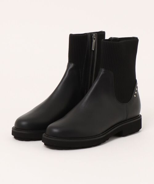J&M Davidson(ジェイアンドエムデヴィッドソン)の「スタッズソックスブーツ(ブーツ・レディース・ブラック/サンドベージュ・24.5cm/24.0cm/23.5cm/23.0cm/22.5cm/22.0cm)」の2枚目の写真