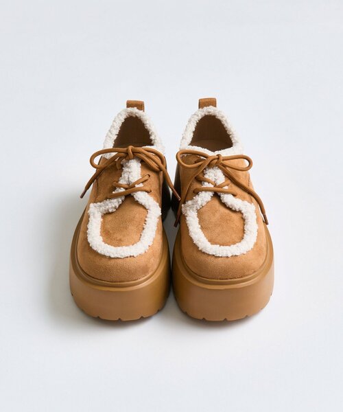 OLIVE des OLIVE ブラウン厚底シューズ Lサイズ OLIVE des OLIVE（オリーブデオリーブ）の「厚底レースアップシューズ