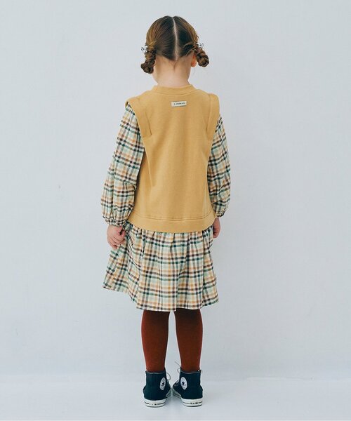 p.premier(ピードットプルミエ)の「【リンク/ジュニア対応】ベストとくっつきワンピース(ワンピース・キッズ・アイボリー/ベージュ/ダークブラウン・80/90/100/110/120/130/140)」の5枚目の写真