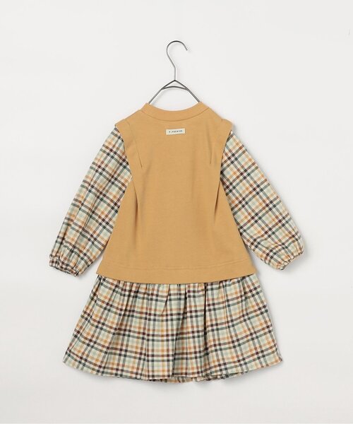 p.premier(ピードットプルミエ)の「【リンク/ジュニア対応】ベストとくっつきワンピース(ワンピース・キッズ・アイボリー/ベージュ/ダークブラウン・80/90/100/110/120/130/140)」の13枚目の写真