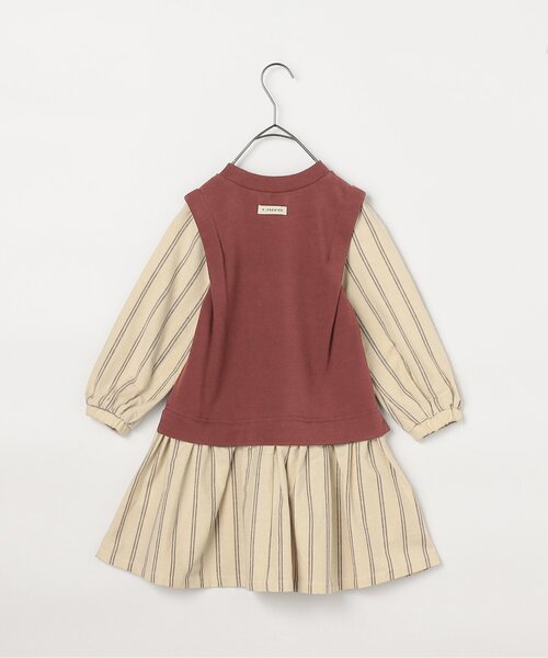 p.premier(ピードットプルミエ)の「【リンク/ジュニア対応】ベストとくっつきワンピース(ワンピース・キッズ・アイボリー/ベージュ/ダークブラウン・80/90/100/110/120/130/140)」の14枚目の写真