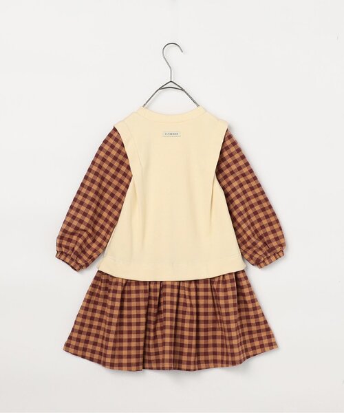 p.premier(ピードットプルミエ)の「【リンク/ジュニア対応】ベストとくっつきワンピース(ワンピース・キッズ・アイボリー/ベージュ/ダークブラウン・80/90/100/110/120/130/140)」の15枚目の写真