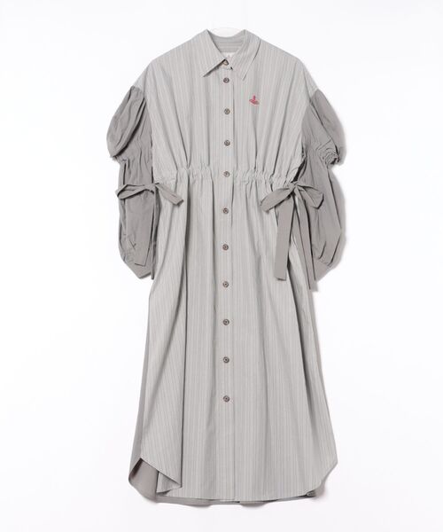 viviennewestwood シャツワンピース ｺｯﾄﾝﾅｲﾛﾝﾐｯｸｽｴｲﾘｱﾝｽﾘｰﾌﾞｼｬﾂﾄﾞﾚｽ（ワンピース）｜Vivienne