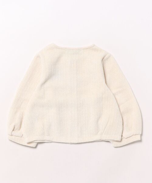HAKKA KIDS（ハッカキッズ）の「ワンポイント刺繍ラメニットソーカーディガン（カーディガン/ボレロ・キッズ・キナリ/ブラック・130cm/120cm/100cm/110cm）」の3枚目の写真