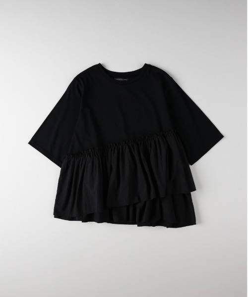 Right-on(ライトオン)の「【HONEYSUCKLE ROSE】接触冷感裾切り替えデザインTシャツ(Tシャツ/カットソー・レディース・オフホワイト/ブラック/ブラック×ホワイト・L/M)」の14枚目の写真