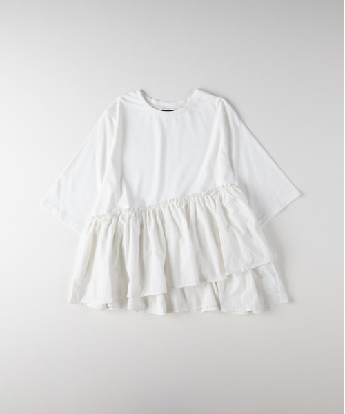 Right-on(ライトオン)の「【HONEYSUCKLE ROSE】接触冷感裾切り替えデザインTシャツ(Tシャツ/カットソー・レディース・オフホワイト/ブラック/ブラック×ホワイト・L/M)」の15枚目の写真