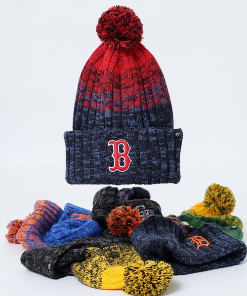 '47(フォーティーセブン)の「MLB公認 ’47BRAND ポンポン ニットキャップ(ニットキャップ/ビーニー・レディース・ブラック/ネイビー系/ダークグリーン/ブラック系/ネイビー/ロイヤルブルー・FREE)」の5枚目の写真