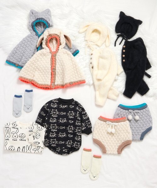 BREEZE（ブリーズ）の「FUN!FAN!ANIMAL　マシュマロハイソックス（ベビーシューズ/ベビーソックス・キッズ・アイボリー/グレー・9/12）」の3枚目の写真