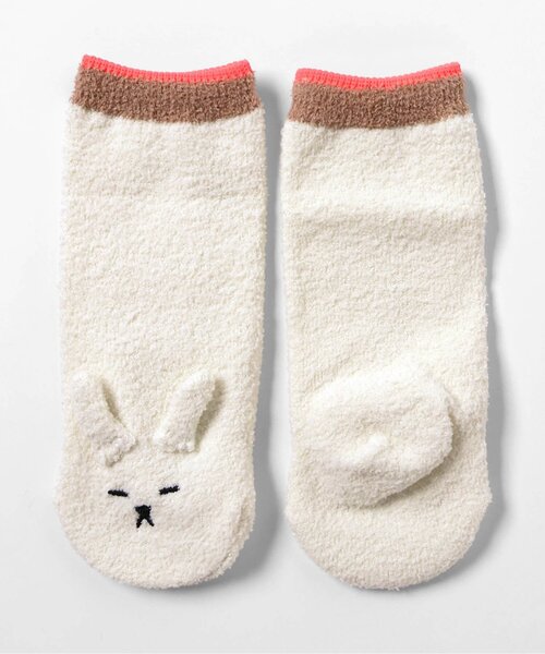 BREEZE（ブリーズ）の「FUN!FAN!ANIMAL　マシュマロハイソックス（ベビーシューズ/ベビーソックス・キッズ・アイボリー/グレー・9/12）」の5枚目の写真