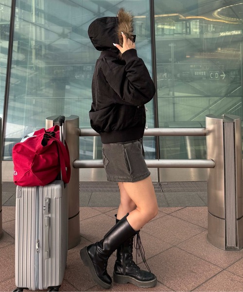 sedacle(セダクル)の「3wayフェイクファーフードMA1(MA-1・メンズ・ボルドー/グレー/ブラック・SMALL/MEDIUM/LARGE)」の15枚目の写真