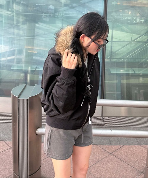 sedacle(セダクル)の「3wayフェイクファーフードMA1(MA-1・メンズ・ボルドー/グレー/ブラック・SMALL/MEDIUM/LARGE)」の9枚目の写真
