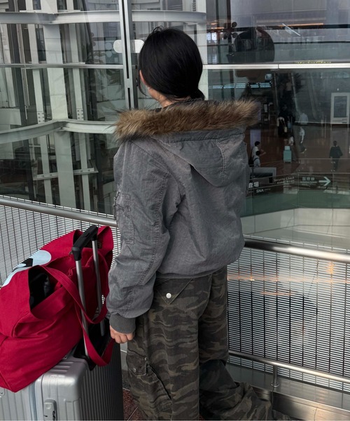sedacle(セダクル)の「3wayフェイクファーフードMA1(MA-1・メンズ・ボルドー/グレー/ブラック・SMALL/MEDIUM/LARGE)」の22枚目の写真
