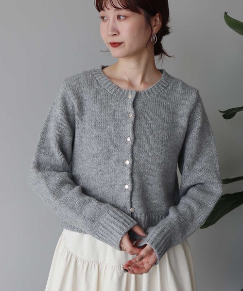 earth music&ecology(アースミュージックアンドエコロジー)の「SET2点フラワースパンコールカーデ+ビスチェ(カーディガン/ボレロ・レディース・ブラック/ブルー/杢グレー/アイボリー・FREE)」の3枚目の写真