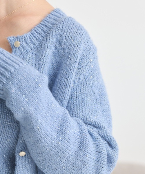 earth music&ecology(アースミュージックアンドエコロジー)の「SET2点フラワースパンコールカーデ+ビスチェ(カーディガン/ボレロ・レディース・ブラック/ブルー/杢グレー/アイボリー・FREE)」の16枚目の写真