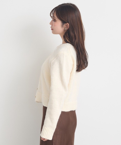 earth music&ecology(アースミュージックアンドエコロジー)の「SET2点フラワースパンコールカーデ+ビスチェ(カーディガン/ボレロ・レディース・ブラック/ブルー/杢グレー/アイボリー・FREE)」の6枚目の写真