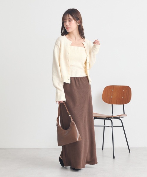 earth music&ecology(アースミュージックアンドエコロジー)の「SET2点フラワースパンコールカーデ+ビスチェ(カーディガン/ボレロ・レディース・ブラック/ブルー/杢グレー/アイボリー・FREE)」の19枚目の写真