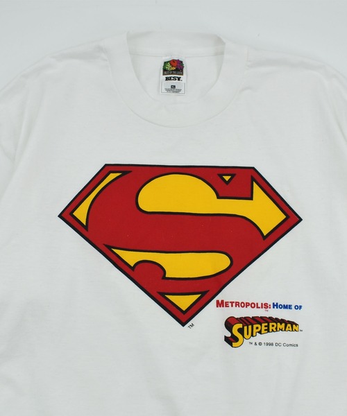 SUPERMAN（スーパーマン）の「【USED】90’s デッドストック Fruit of the Loom “SUPER MAN” ロゴ Tシャツ（Tシャツ/カットソー・メンズ・ホワイト・X-LARGE）」の2枚目の写真
