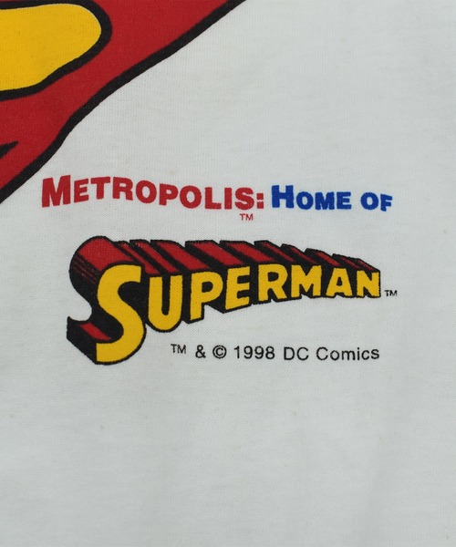 SUPERMAN（スーパーマン）の「【USED】90’s デッドストック Fruit of the Loom “SUPER MAN” ロゴ Tシャツ（Tシャツ/カットソー・メンズ・ホワイト・X-LARGE）」の3枚目の写真
