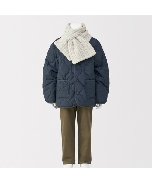 無印良品(ムジルシリョウヒン)の「<キッズ> 再生ポリエステル混のびのび マフラー(マフラー・キッズ・オートミール/ダークグレー/レッド・FREE)」の11枚目の写真