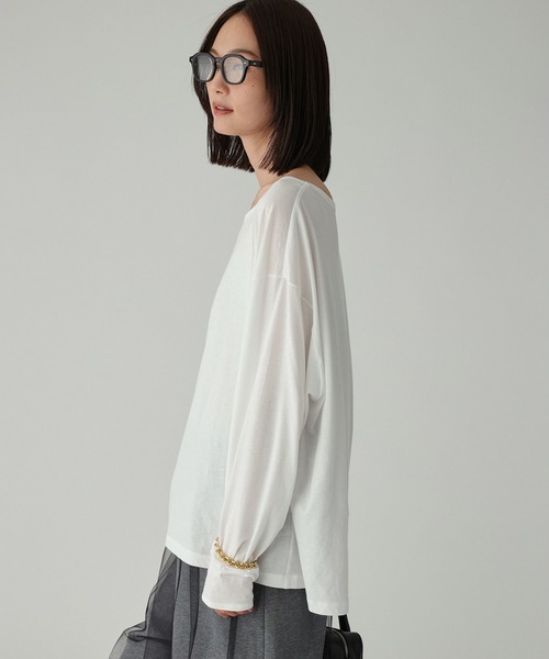BABYLONE(バビロン)の「BIGロンT(Tシャツ/カットソー・レディース・ホワイト/ライトグレー・フリー)」の11枚目の写真