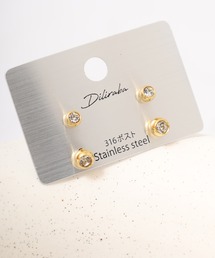 Diliraba（ディリラバ）の「Diliraba 4点セット ストーン ピアス 金属アレルギー対応 ステンレス ユニセックス 男女兼用（ピアス（両耳用））」