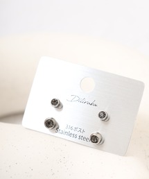 Diliraba（ディリラバ）の「Diliraba 4点セット ストーン ピアス 金属アレルギー対応 ステンレス ユニセックス 男女兼用（ピアス（両耳用））」