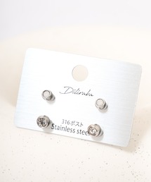 Diliraba（ディリラバ）の「Diliraba 4点セット ストーン ピアス 金属アレルギー対応 ステンレス ユニセックス 男女兼用（ピアス（両耳用））」