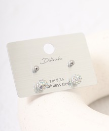 Diliraba（ディリラバ）の「Diliraba 4点セット ストーン ピアス 金属アレルギー対応 ステンレス ユニセックス 男女兼用（ピアス（両耳用））」