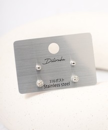 Diliraba（ディリラバ）の「Diliraba 4点セット ストーン ピアス 金属アレルギー対応 ステンレス ユニセックス 男女兼用（ピアス（両耳用））」