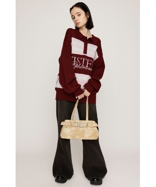 SLY(スライ)の「FRONT LOGO POLO TOPS フロント ロゴ ポロ トップス 秋服 冬服(ポロシャツ・レディース・杢グレー/バーガンディー/ライトブルー・FREE)」の18枚目の写真