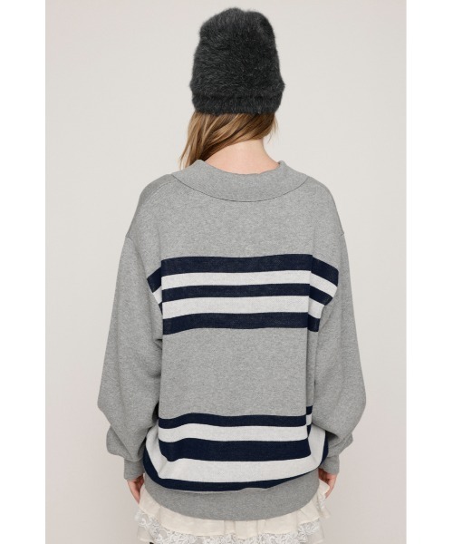 SLY(スライ)の「FRONT LOGO POLO TOPS フロント ロゴ ポロ トップス 秋服 冬服(ポロシャツ・レディース・杢グレー/バーガンディー/ライトブルー・FREE)」の8枚目の写真