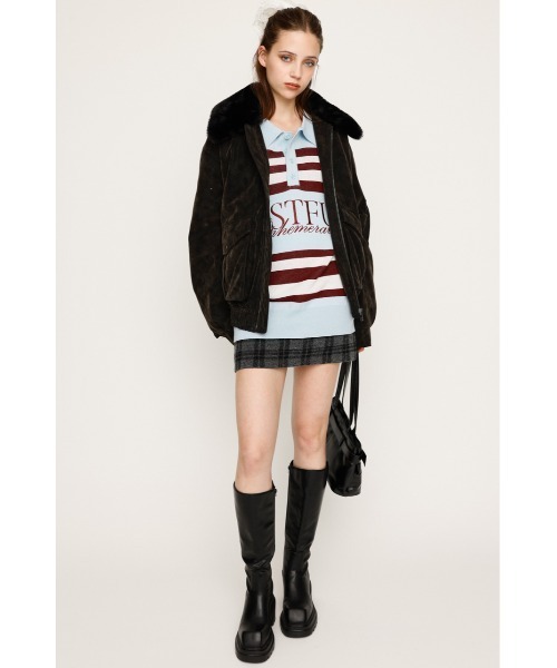 SLY(スライ)の「FRONT LOGO POLO TOPS フロント ロゴ ポロ トップス 秋服 冬服(ポロシャツ・レディース・杢グレー/バーガンディー/ライトブルー・FREE)」の10枚目の写真