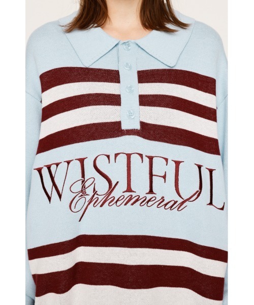 SLY(スライ)の「FRONT LOGO POLO TOPS フロント ロゴ ポロ トップス 秋服 冬服(ポロシャツ・レディース・杢グレー/バーガンディー/ライトブルー・FREE)」の15枚目の写真