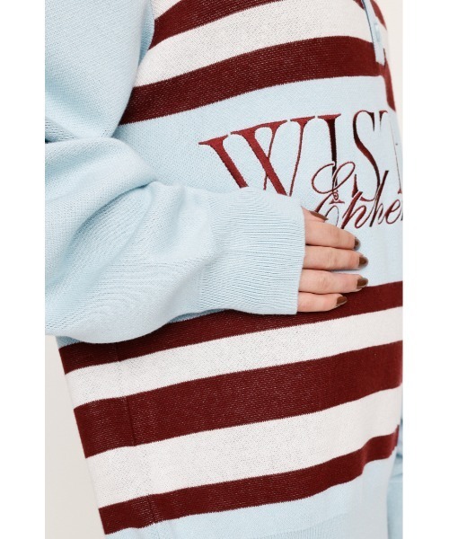 SLY(スライ)の「FRONT LOGO POLO TOPS フロント ロゴ ポロ トップス 秋服 冬服(ポロシャツ・レディース・杢グレー/バーガンディー/ライトブルー・FREE)」の16枚目の写真