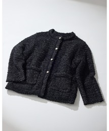 ストロベリー　フィールズ新品カーディガン ストロベリーフィールズ STRAWBERRY FIELDS 3Dフラワーニット