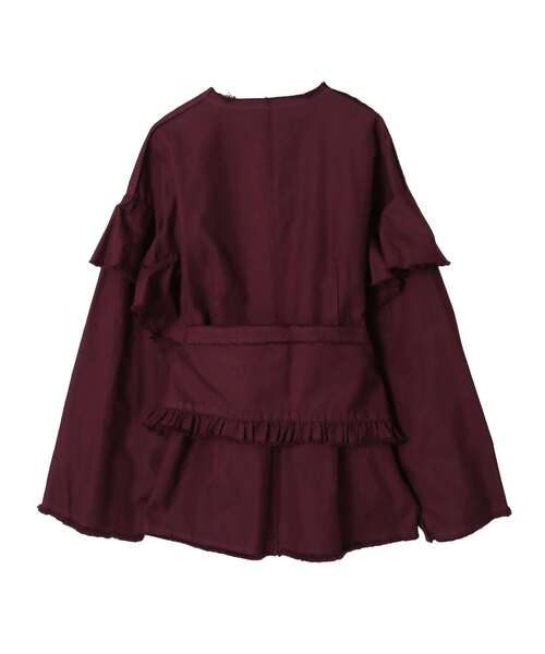 CURRENTAGE（カレンテージ）の「【CURRENTAGE/カレンテージ】Ruffle Ox Blouse（シャツ/ブラウス・レディース・ボルドー/グリーン/ブルー/ベージュ・FREE）」の8枚目の写真