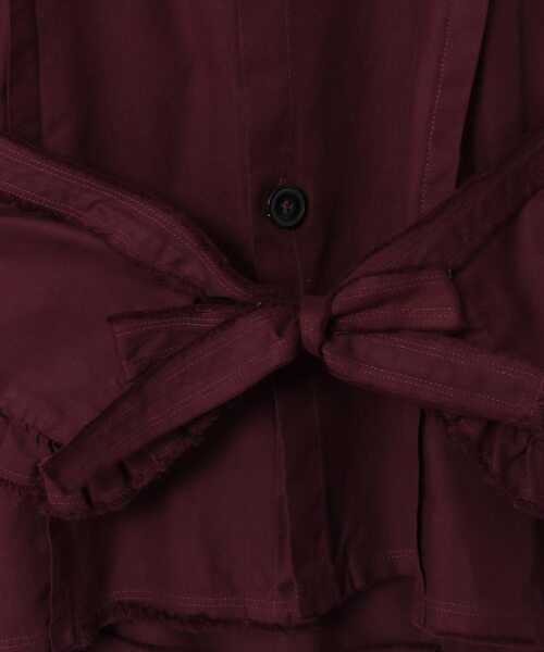 CURRENTAGE（カレンテージ）の「【CURRENTAGE/カレンテージ】Ruffle Ox Blouse（シャツ/ブラウス・レディース・ボルドー/グリーン/ブルー/ベージュ・FREE）」の12枚目の写真