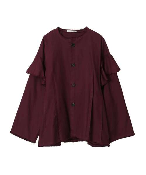CURRENTAGE（カレンテージ）の「【CURRENTAGE/カレンテージ】Ruffle Ox Blouse（シャツ/ブラウス・レディース・ボルドー/グリーン/ブルー/ベージュ・FREE）」の13枚目の写真