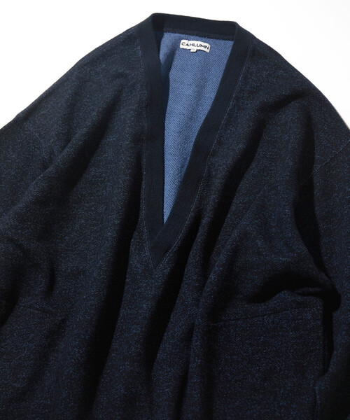 CAHLUMN/カウラム Merino Wool＋Cotton Loop Back V-neck Sweatshirt