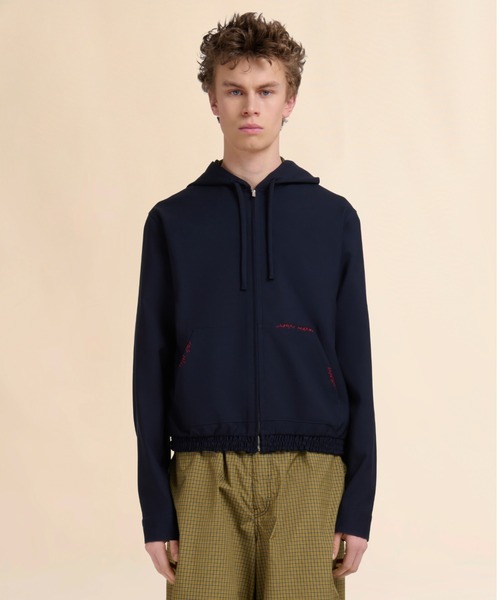 MARNI(マルニ)の「TROPICAL WOOL / フード付きシャツ(パーカー・メンズ・オリーブ/ダークネイビー・48(L))」の12枚目の写真