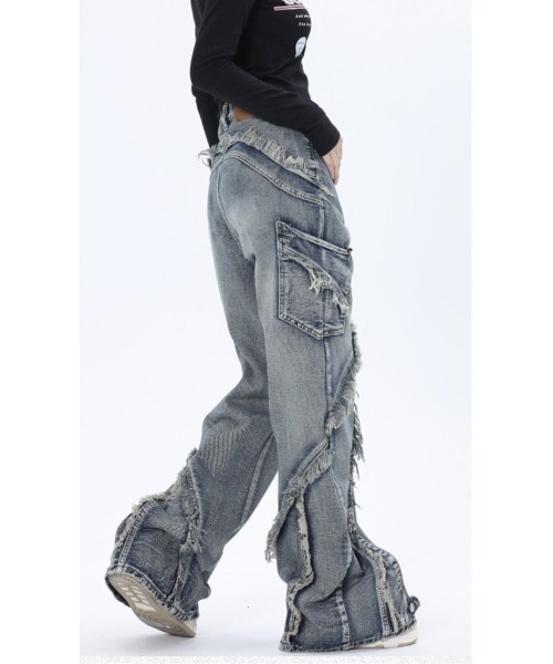 Bling Leads(ブリングリーズ)の「【Bl】DESTROYED ARC DENIM(デニムパンツ・メンズ・ブルー・MEDIUM/FREE/LARGE)」の5枚目の写真