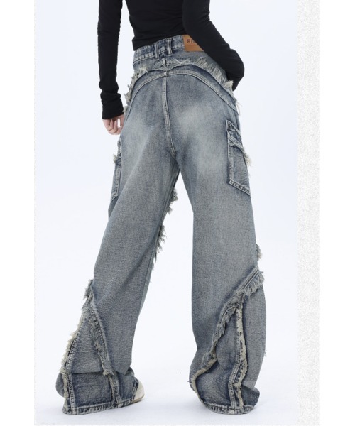 Bling Leads(ブリングリーズ)の「【Bl】DESTROYED ARC DENIM(デニムパンツ・メンズ・ブルー・MEDIUM/FREE/LARGE)」の6枚目の写真